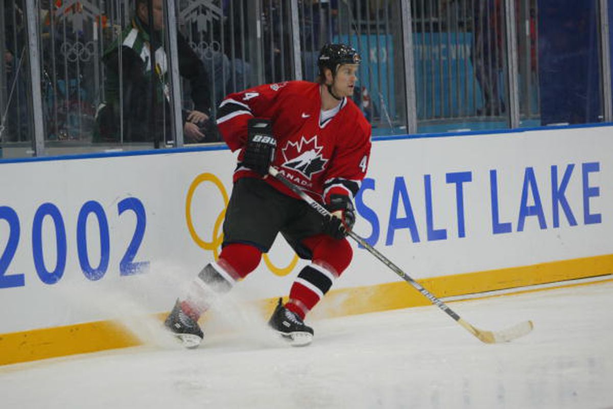Chris Pronger skates for Team Canada at the Salt Lake City games in 2002. 