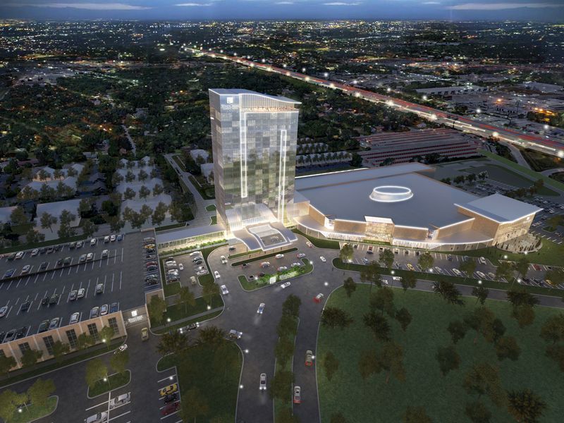 Artist’s rendering of a casino proposed by Wind Creek Hospitality just off Interstate 80 near 175th Street and Halsted, straddling the border of suburban Homewood and East Hazel Crest.