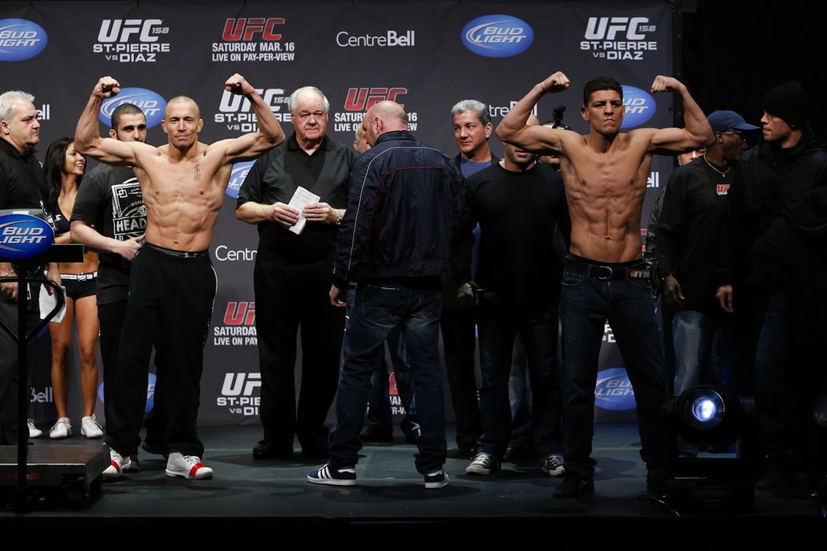Georges St-Pierre will defend his UFC welterweight title against Nick Diaz at UFC 158.