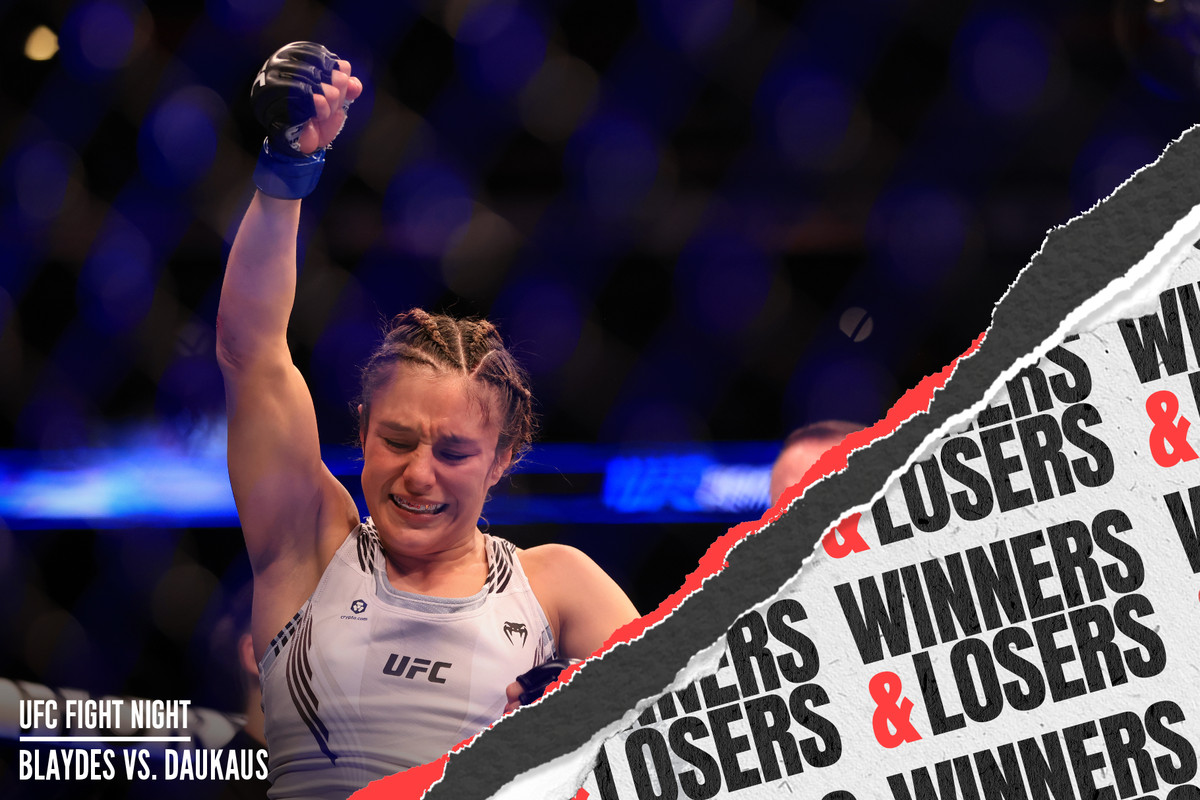 Alexa Grasso celebrates her UFC Columbus win over Joanne Wood.