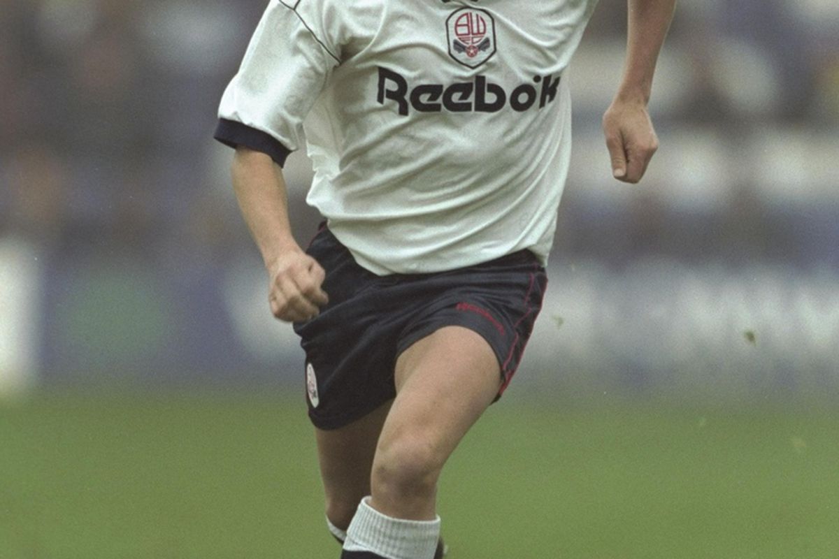 9 Dec 1996: Jimmy Phillips of Bolton in action during the Division one match between West Bromich Albion and Bolton Wanderers at the Hawthorn ground in West Bromwich. The match ended in a 2-2 draw. Mandatory Credit: Gary Prior/Allsport