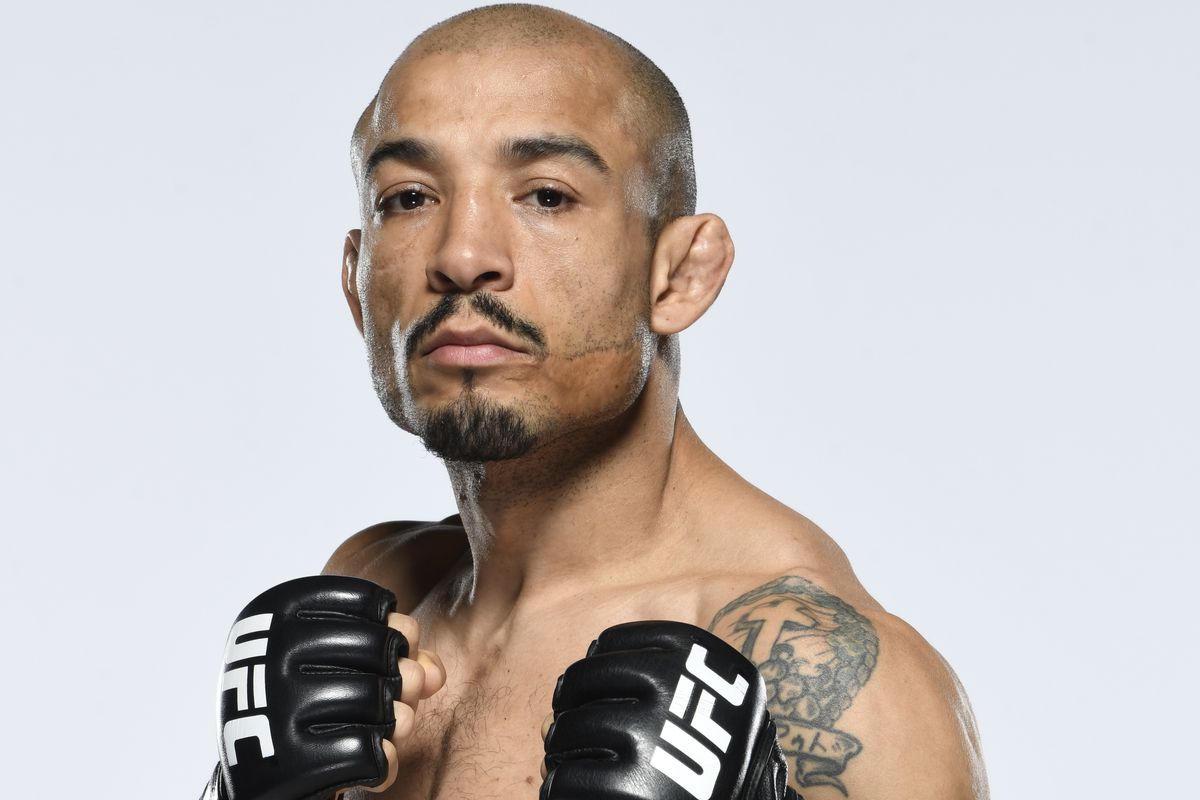 Jose Aldo poses for a portrait during a UFC photo session on December 16, 2020 in Las Vegas, Nevada.