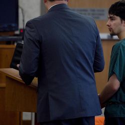 Joshua Petersen, 21, of American Fork, appears in 4th District Court in Provo Monday, April 15, 2013. Petersen is charged with killing his 5-month-old son, Ryker.