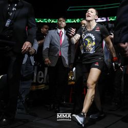 Cris Cyborg makes her way to Octagon at UFC 222.
