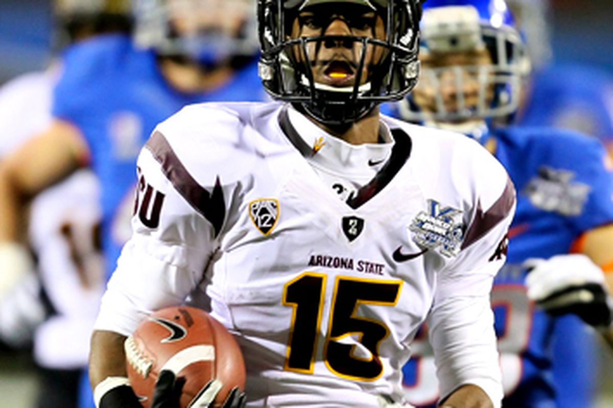 Rashad Ross returns the second half's opening kickoff 98 yards for a touchdown against Boise State (Photo: ASU)