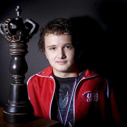Kayden Troff  just won the World Youth Chess Championship in Slovenia, making him the highest ranking 14-year-old chess player in the world. Photo taken at his home in West Jordan on Wednesday, Nov. 21, 2012.