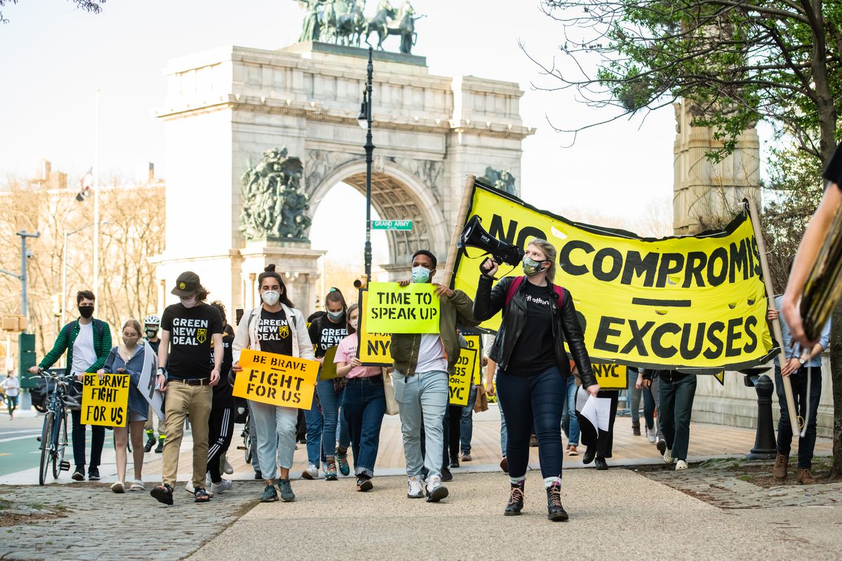 New Yorkers With The Sunrise Movement Take Action In Brooklyn For An Economic Recovery And Infrastructure Package Prioritizing Climate, Care, Jobs, And Justice, Calling On Congress To Pass The THRIVE Act