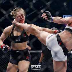 November 14, 2015 — Holly Holm knocks out Ronda Rousey to hand the previously invincible fighter her first loss, to take the UFC bantamweight title. 