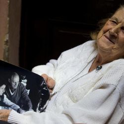 In this April 12, 2013 photo, Clelia Luro shows a picture of herself with her late husband, Jeronimo Podesta, a former bishop of Avellaneda, at her home in Buenos Aires, Argentina. Luro, whose romance with the former bishop and eventual marriage became a major scandal in the 1960s, is such a close friend with Pope Francis that he called her every Sunday when he was Argentina's leading cardinal. She's convinced that Pope Francis will eventually lead the global church to end mandatory priestly celibacy, a requirement she says “the world no longer understands.” 