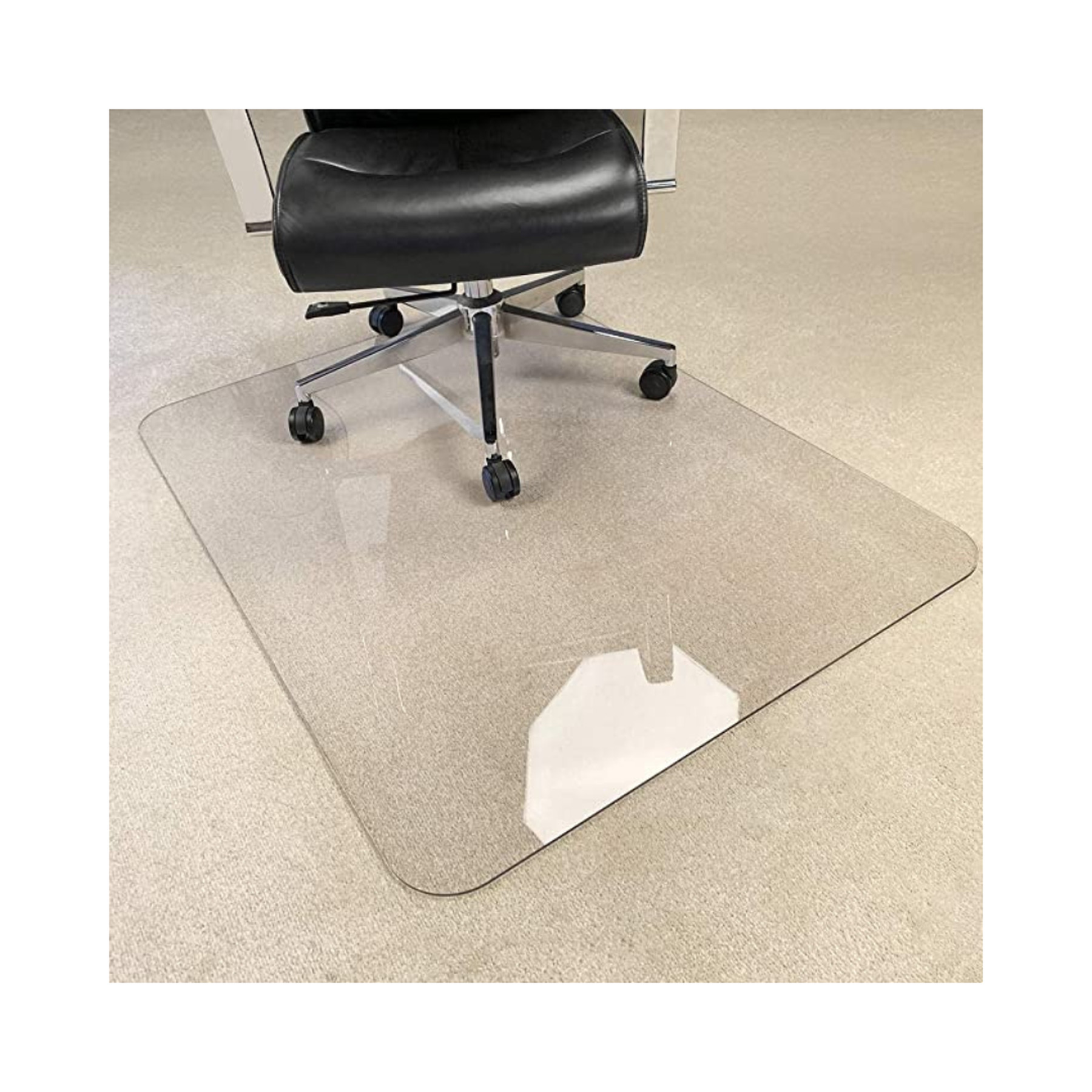 Clear_Rectangular Coolmat AOTU Office Chair Mat Desk mat for Hardwood Floor Computer Chair Mat Heavy Duty Hard Floor Protector 