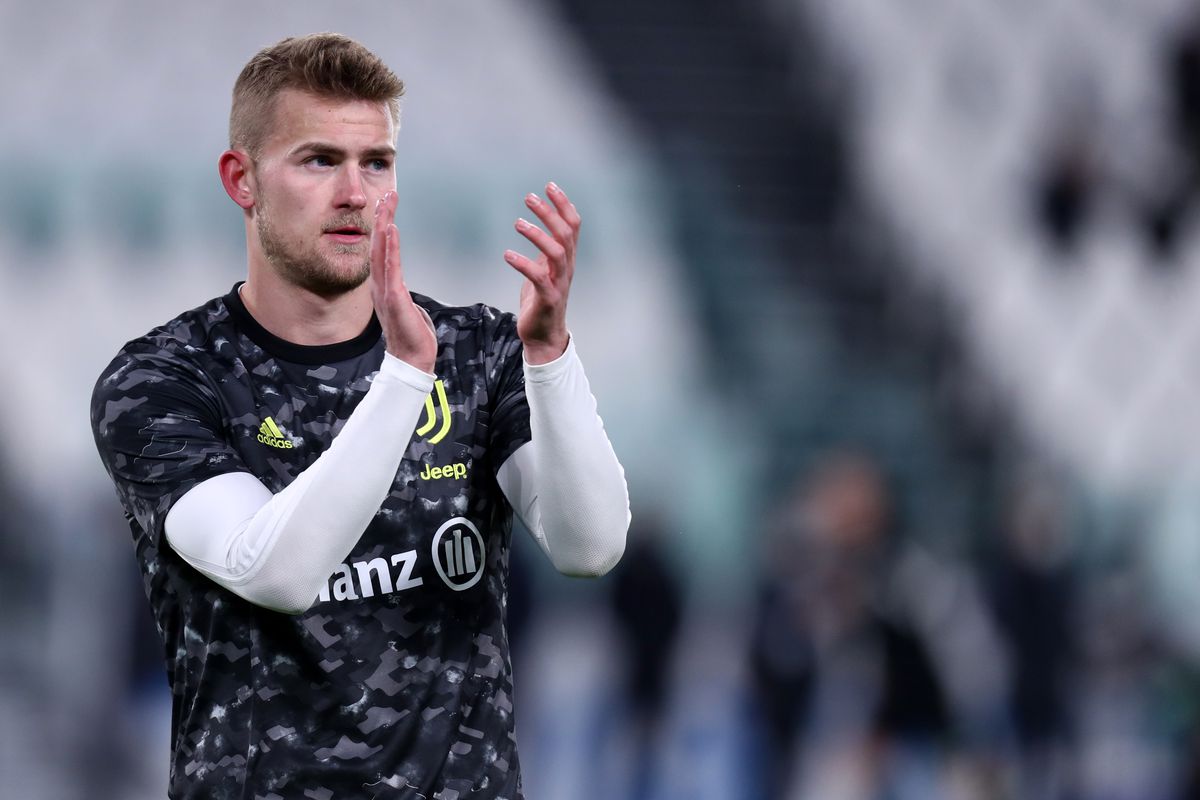 Matthijs de Ligt of Juventus Fc during warm up before the...
