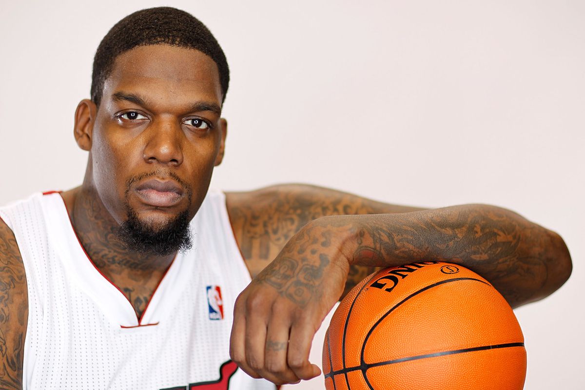 MIAMI, FL - DECEMBER 12:  Eddy Curry #34 of the Miami Heat poses during media day at American Airlines Arena. (Photo by Mike Ehrmann/Getty Images)
