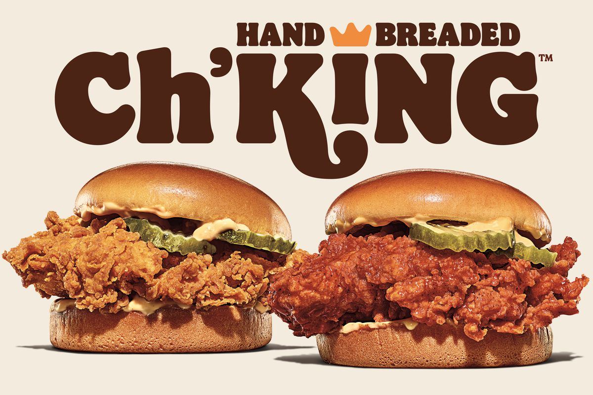 Burger King’s Ch’King sandwich includes a hand-breaded chicken filet, pickles and a signature sauce served on a potato bun. Customers can also get a spicy version which includes a “spicy glaze.”