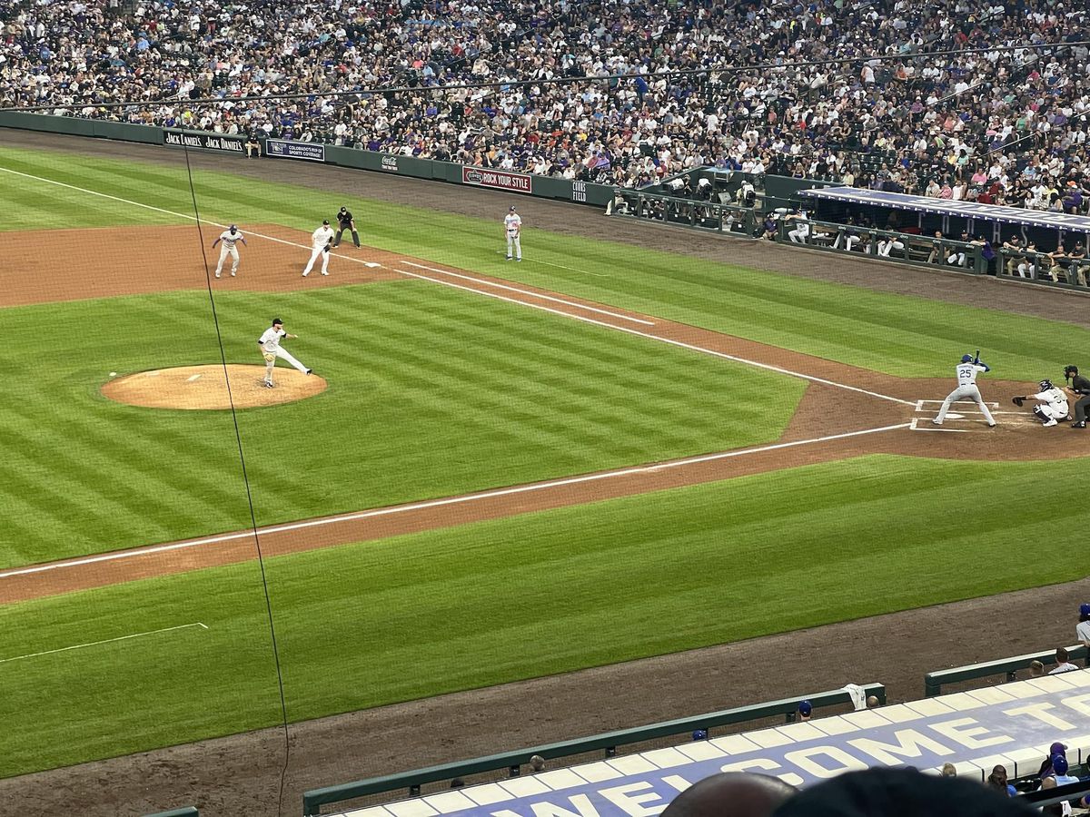 Thompson up to bat. Coors Field. July 30, 2022.