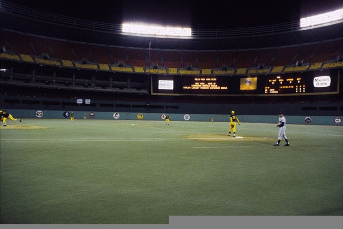 Unknown date; Pittsburgh, PA, USA: FILE PHOTO; A general view of Three Rivers Stadium prior to a game between the New York Mets and the Pittsburgh Pirates. Mandatory Credit: Darryl Norenberg-US PRESSWIRE