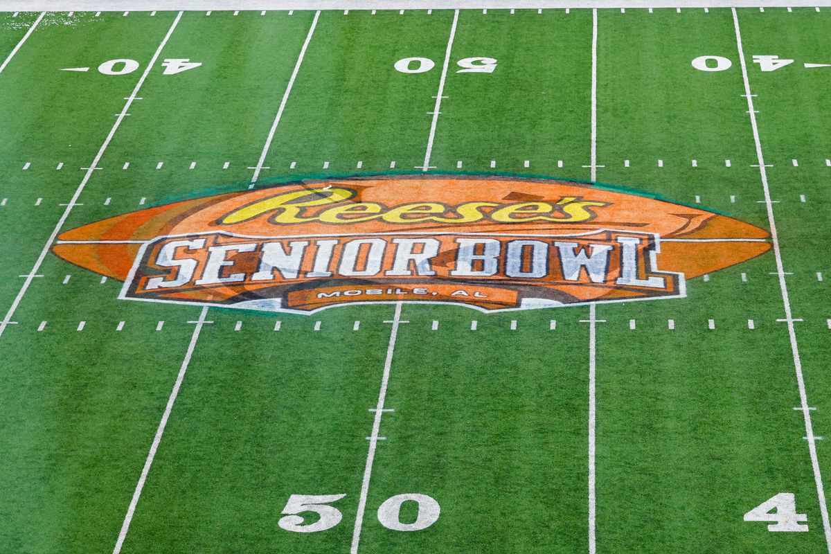 A general view of the field after the completion of the 2022 Reese s Senior bowl at Hancock Whitney Stadium