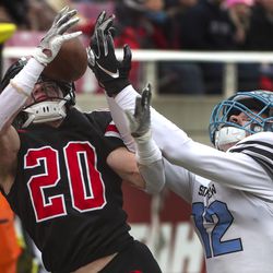 Action in the 4A state championship football game between Sky View and Park City at Rice-Eccles Stadium in Salt Lake City on Friday, Nov. 22, 2019.