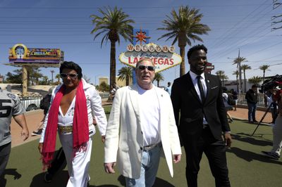 ‘Welcome to Fabulous Las Vegas’ Sign Turns Silver And Black Ahead of 2022 NFL Draft