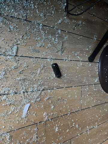 An image of a projectile that shattered Port Bar’s windows was found inside the establishment.