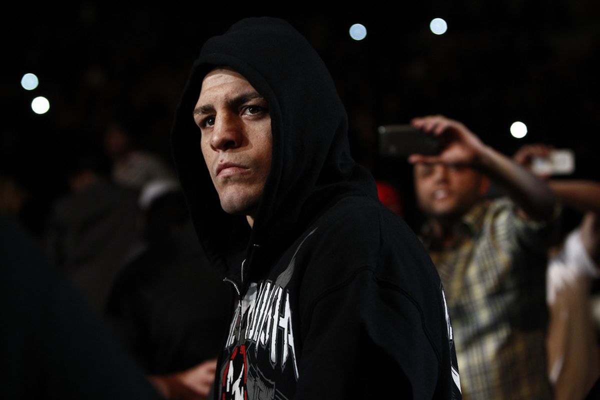Photo of Nick Diaz at UFC 143 by Esther Lin via MMAFighting.com. 