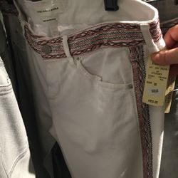 Isabel Marant Etoilé white jeans with embroidered detail in size $38, $139 (from $350)