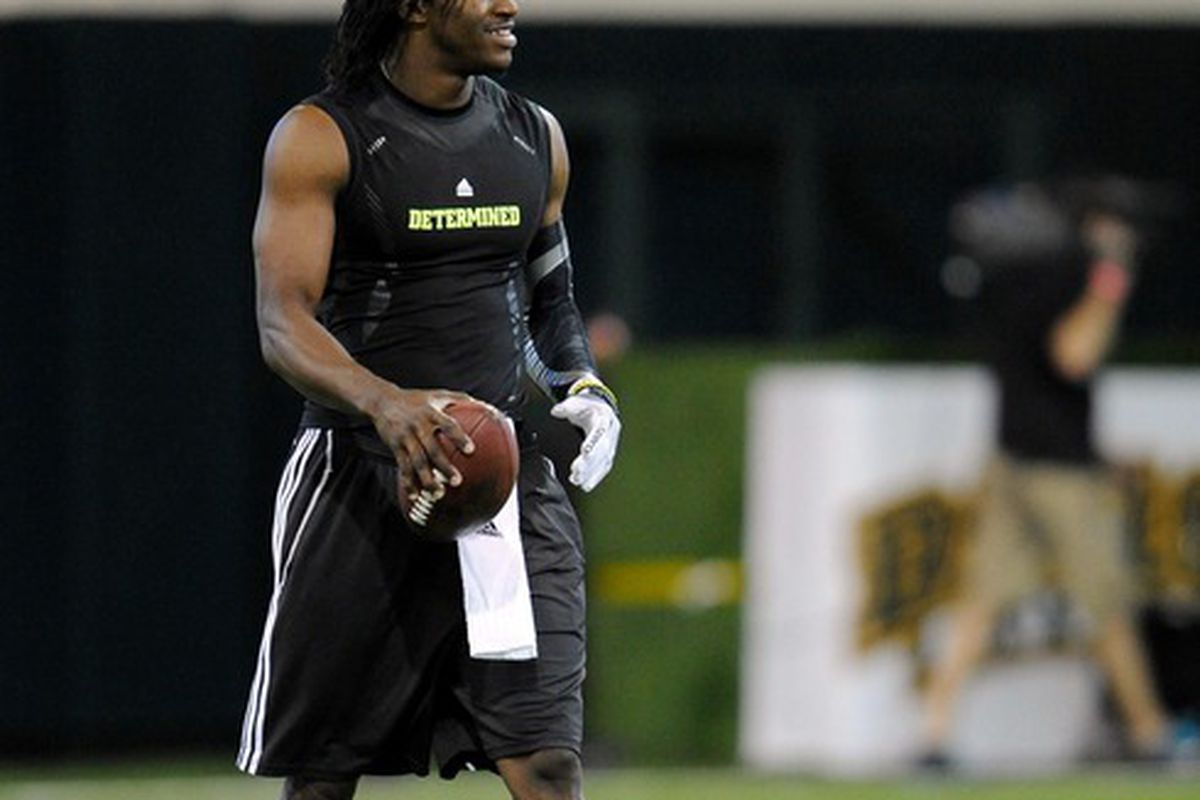 Mar 21, 2011; Waco, TX, USA; Baylor Bears quarterback Robert Griffin III (10) comes off the field after finishing his throwing workout during the Baylor pro day at the Allison Indoor Facility. Mandatory Credit: Jerome Miron-US PRESSWIRE
