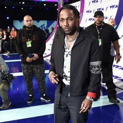 Kendrick Lamar arrives at the MTV Video Music Awards at The Forum on Sunday, Aug. 27, 2017, in Inglewood, Calif.