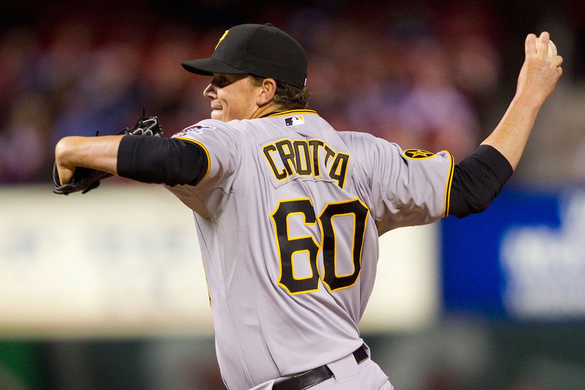 ST. LOUIS, MO - APRIL 4: Reliever Mike Crotta #60 of the Pittsburgh Pirates pitches against the St. Louis Cardinals at Busch Stadium on April 4, 2011 in St. Louis, Missouri.  (Photo by Dilip Vishwanat/Getty Images)