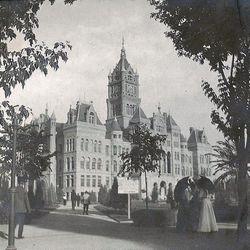 A view of the City County Building in 1899. The building also served as the State Capitol and officer of the Governor. The stately building was preserved in the 1980's and is still in use by the City.