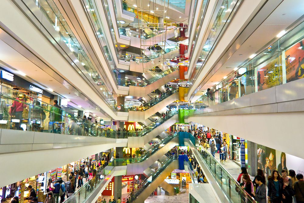 A shopping mall in Chnegdu, China.