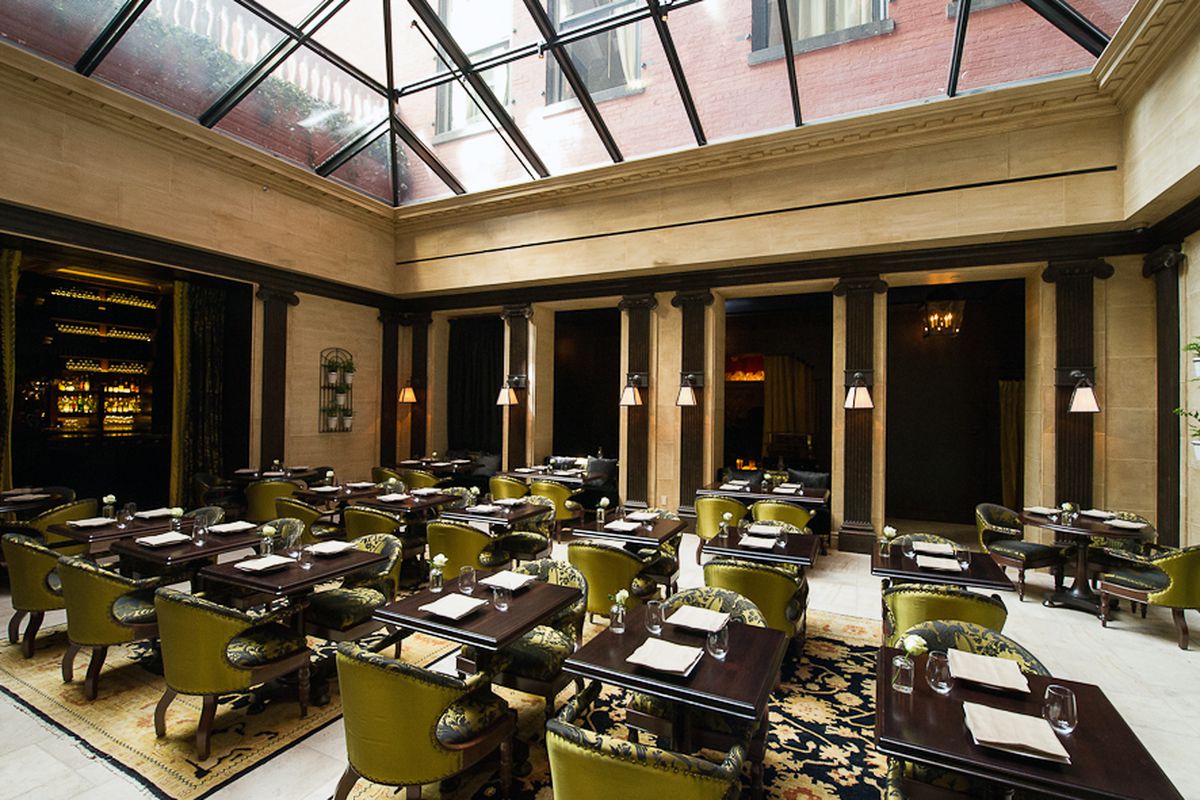 [The atrium room at The Nomad. An ideal place for a late breakfast or a business lunch today.]