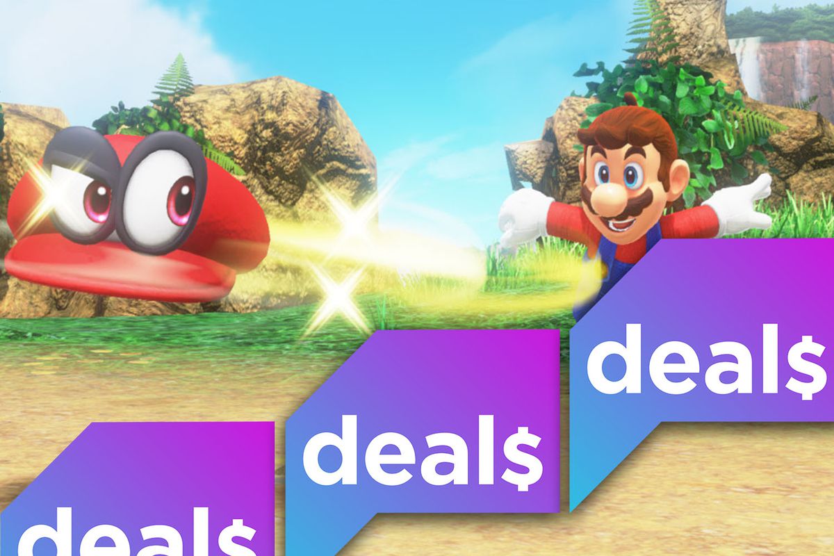 A Super Mario Odyssey screenshot with the Polygon Deals logo