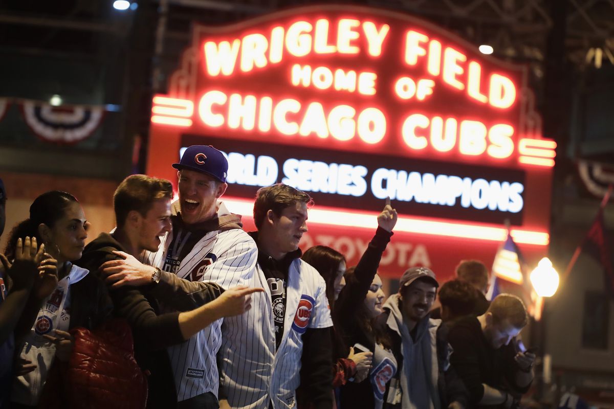 Chicago Cubs Fans Gather To Watch Game 7 Of The World Series Against The Cleveland Indians