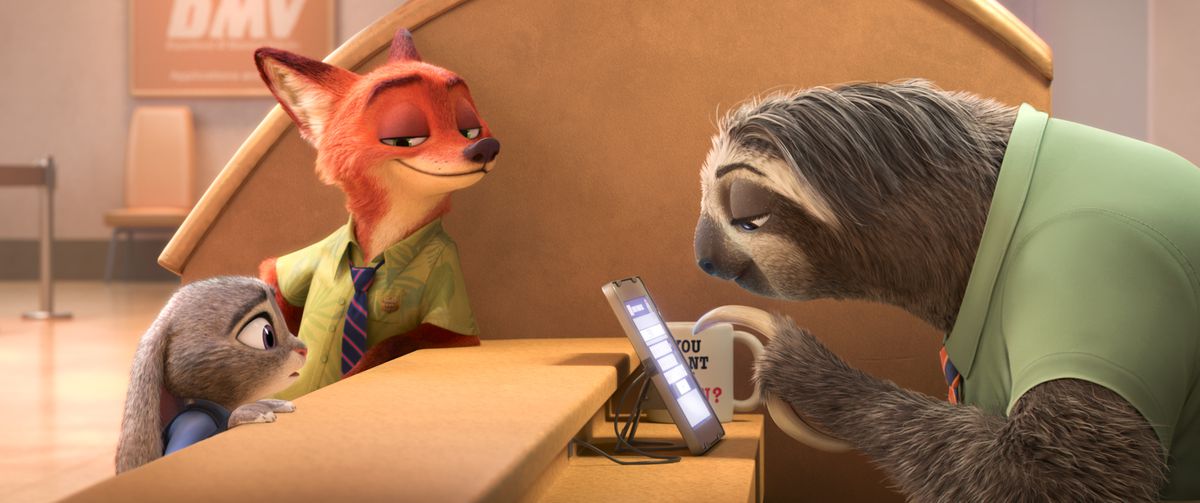 Hopps and Wilde go to the DMV, which is run by sloths, of course.