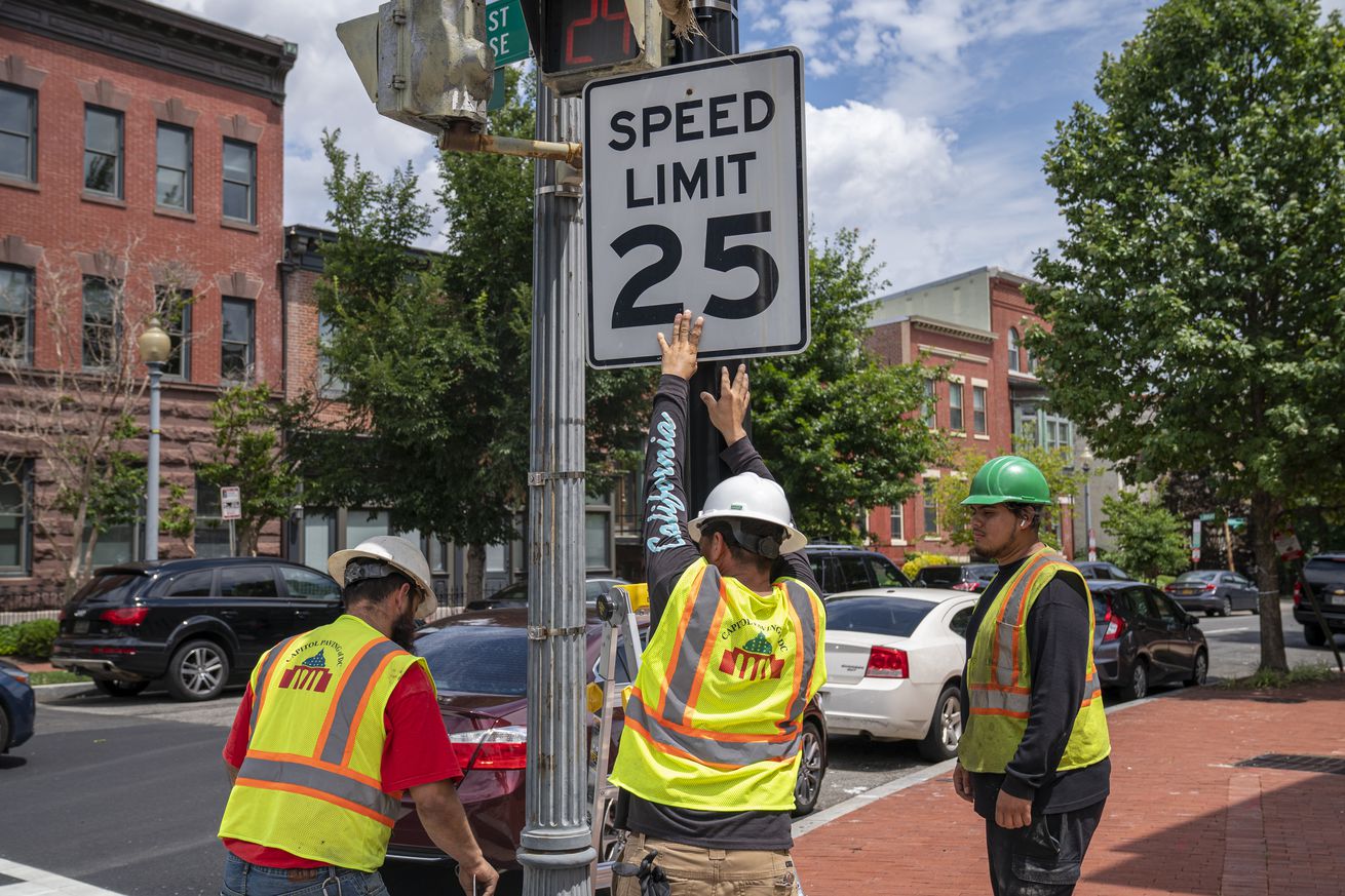Speed Limit Sign On Capitol Hill In Washington, DC