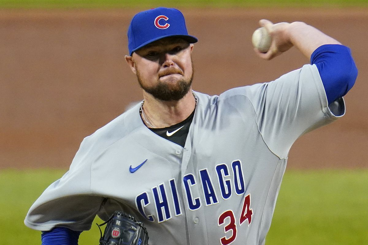 Cubs starting pitcher Jon Lester delivers during the first inning Monday against the Pirates.