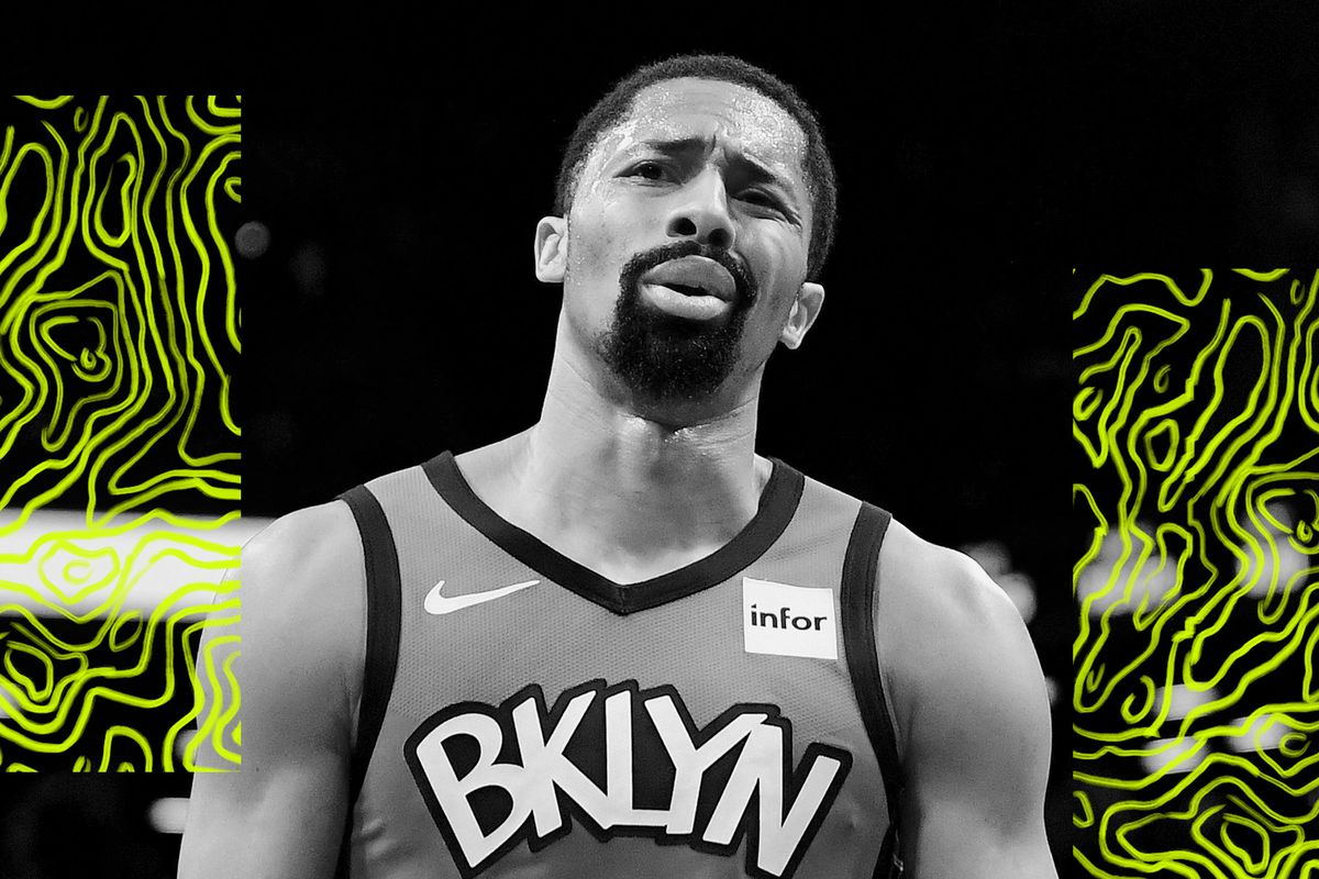 Spencer Dinwiddie looks distraught for the Nets.