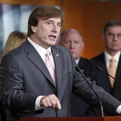 In this March 20, 2010, file photo. Rep. John C. Fleming, R-La., speaks at a news conference on Capitol Hill with fellow Republican members as they discuss health care overhaul in Washington. House Republicans flexed their cultural and conservative muscles Tuesday, passing the most restrictive abortion measure in years. They also advanced legislation to crack down on immigrants living illegally in the country, even as senators pursue a plan that would offer those same millions a shot at citizenship.