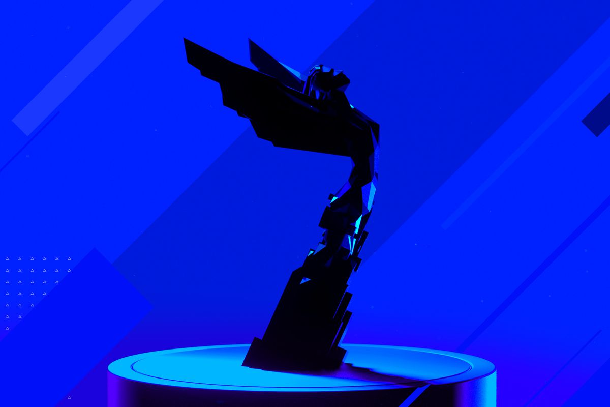 The Game Awards trophy on a blue background