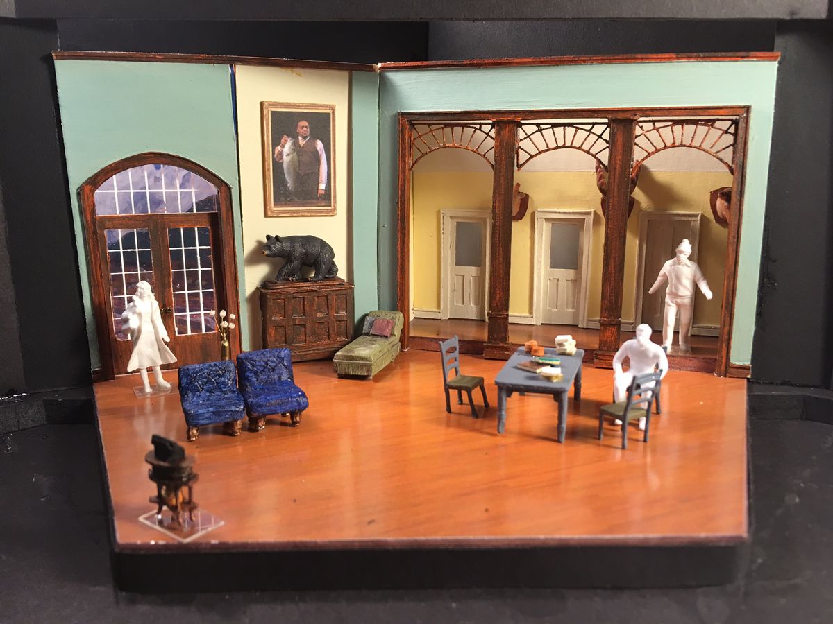 Courtney O’Neill’s model for the set of “Harvey,” to be presented by Court Theatre, May 11 – June 11. (Photo: Courtesy of Courtney O’Neill)
