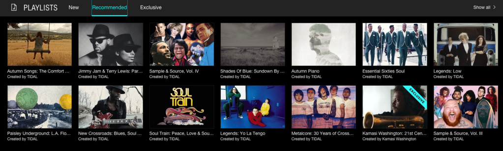 TIDAL recommendation