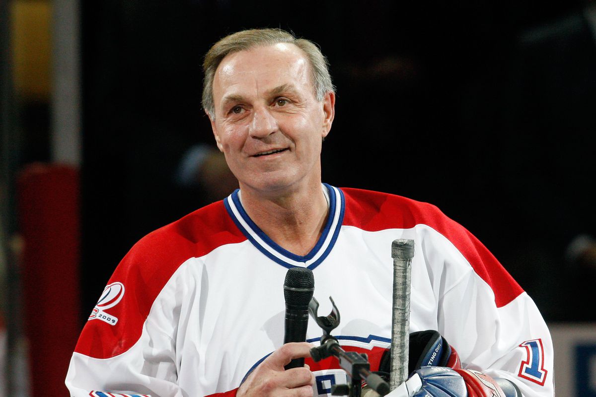MONTREAL- DECEMBER 4: Former Montreal Canadien Guy Lafleur speaks to fans during the Centennial Celebration ceremonies prior to the NHL game between the Montreal Canadiens and Boston Bruins on December 4, 2009 at the Bell Centre in Montreal, Quebec, 