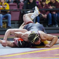 Nebraska coaches complained about an illegal choke hold against Mikey Labirola by the Minnesota wrestler.