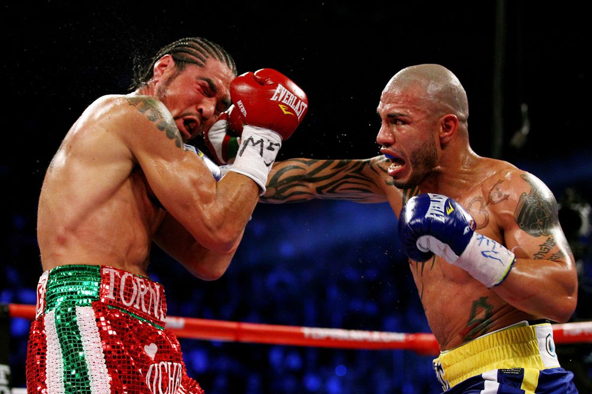 Miguel Cotto is getting another huge opportunity, as he'll face Floyd Mayweather Jr on May 5 in Las Vegas. (Photo by Al Bello/Getty Images)