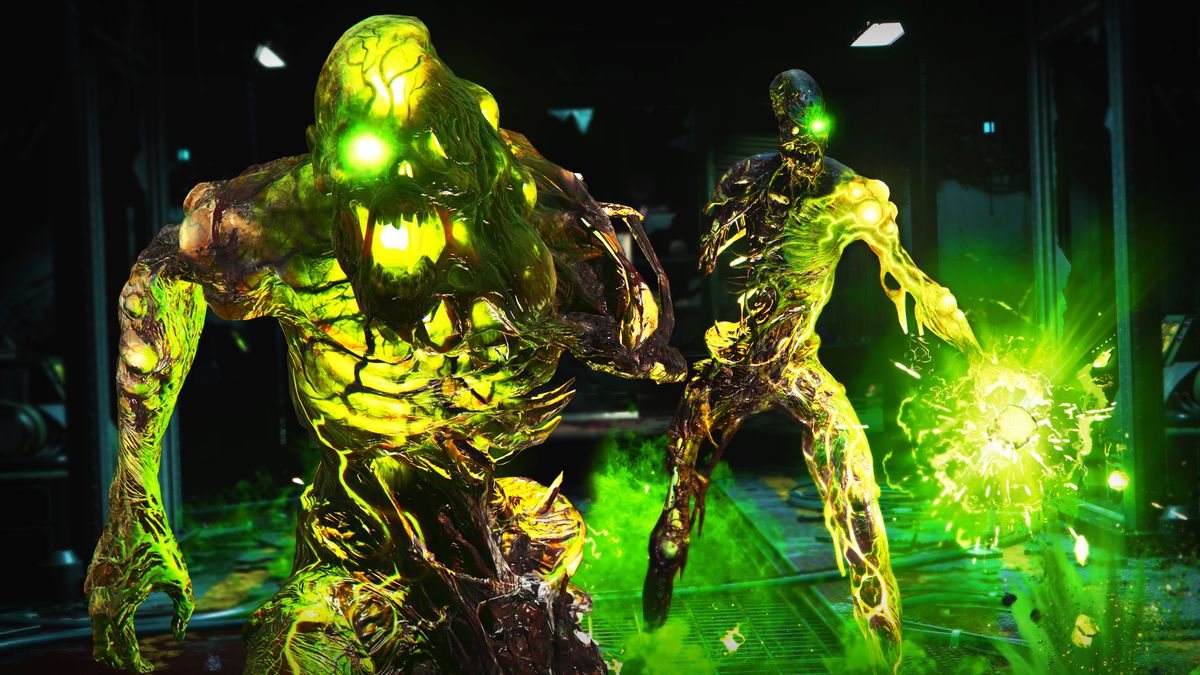 Two glowing green zombies from Call of Duty: Black Ops Cold War
