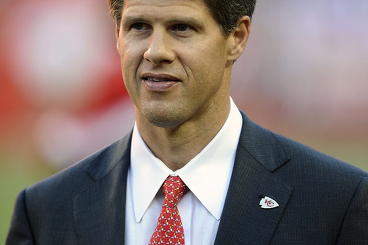 KANSAS CITY MO - AUGUST 27: Owner Clark Hunt of the Kansas City Chiefs looks on prior to a preseason game against the Philadelphia Eagles at Arrowhead Stadium on August 27 2010 in Kansas City Missouri.  (Photo by G. Newman Lowrance/Getty Images)
