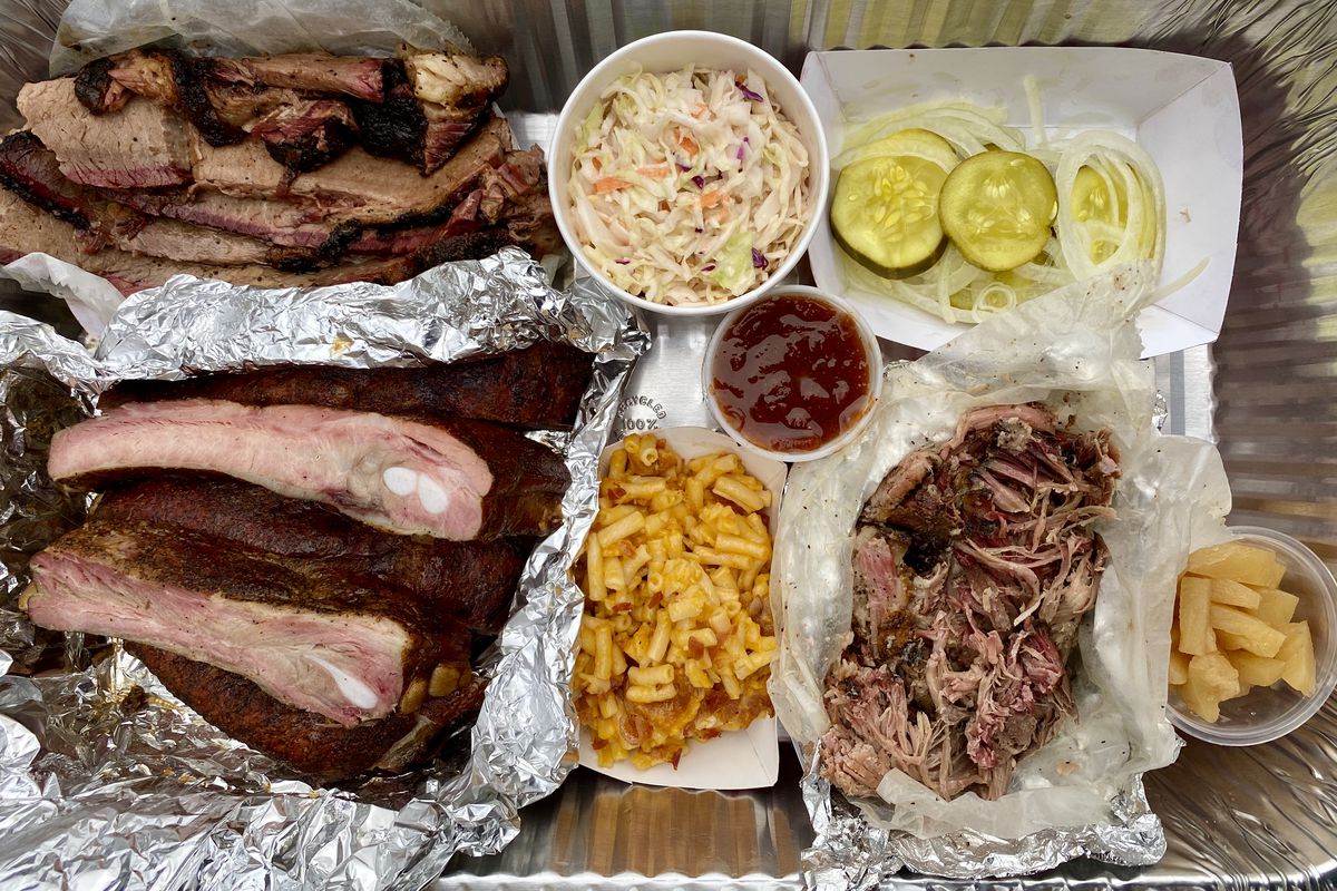 A selection of carryout from 2Fifty Texas BBQ