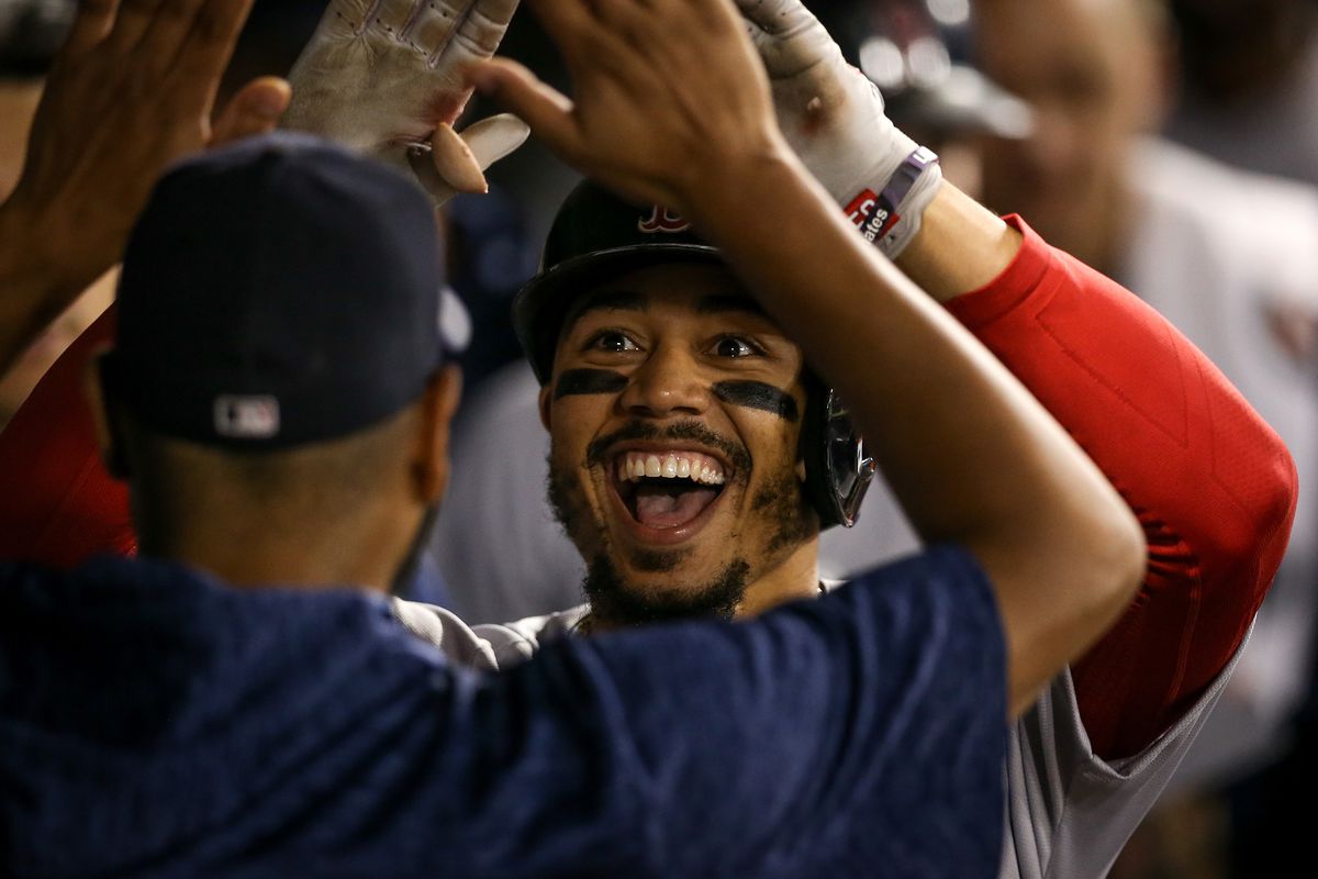 In 2018, Mookie Betts brought an MVP and a title back to Fenway. Tonight,  he makes his return to Boston on #FridayNightBaseball.