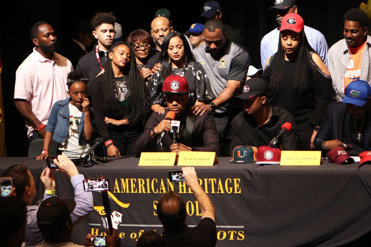 HIGH SCHOOL FOOTBALL: FEB 07 American Heritage School National Signing Day Announcement