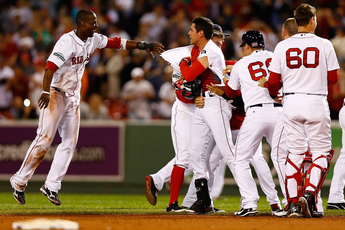 Pedro Ciriaco kills the Yankees, and apparently levitates as well. (Photo by Jared Wickerham/Getty Images)